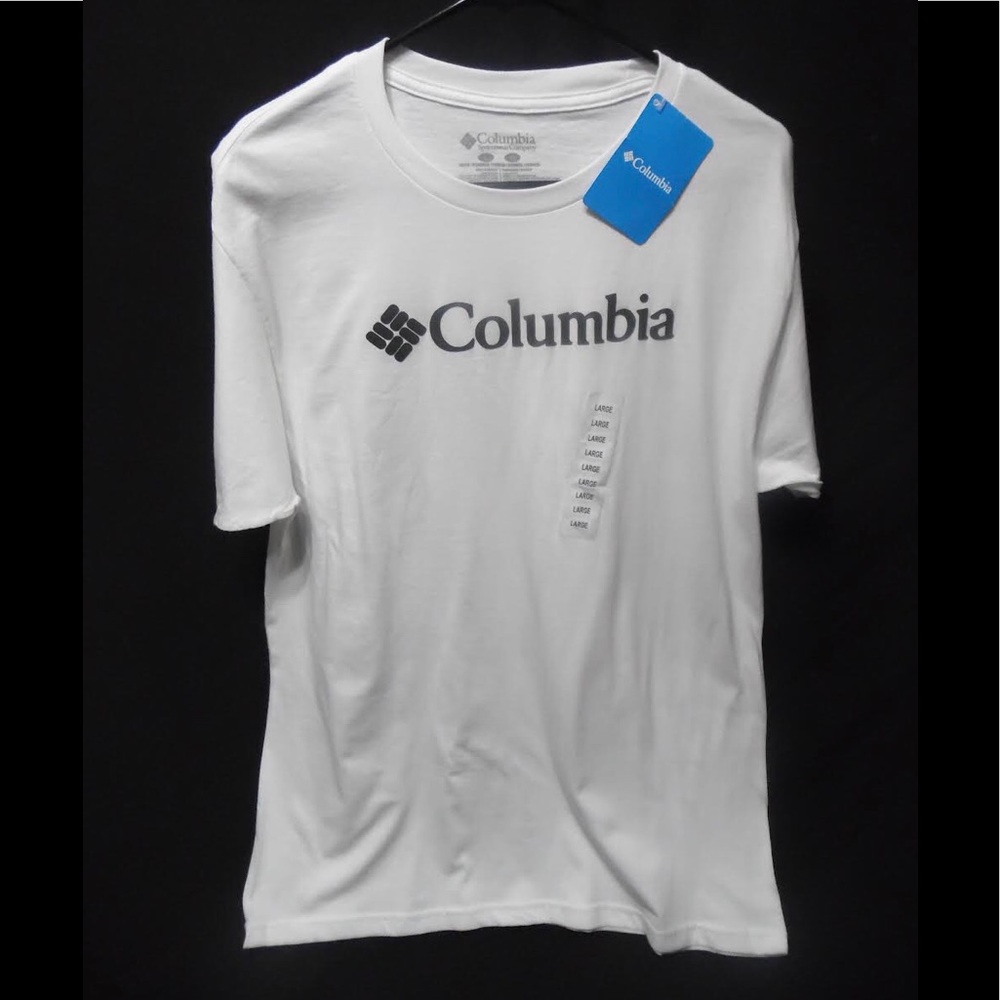 Columbia Plain White Tee Large New